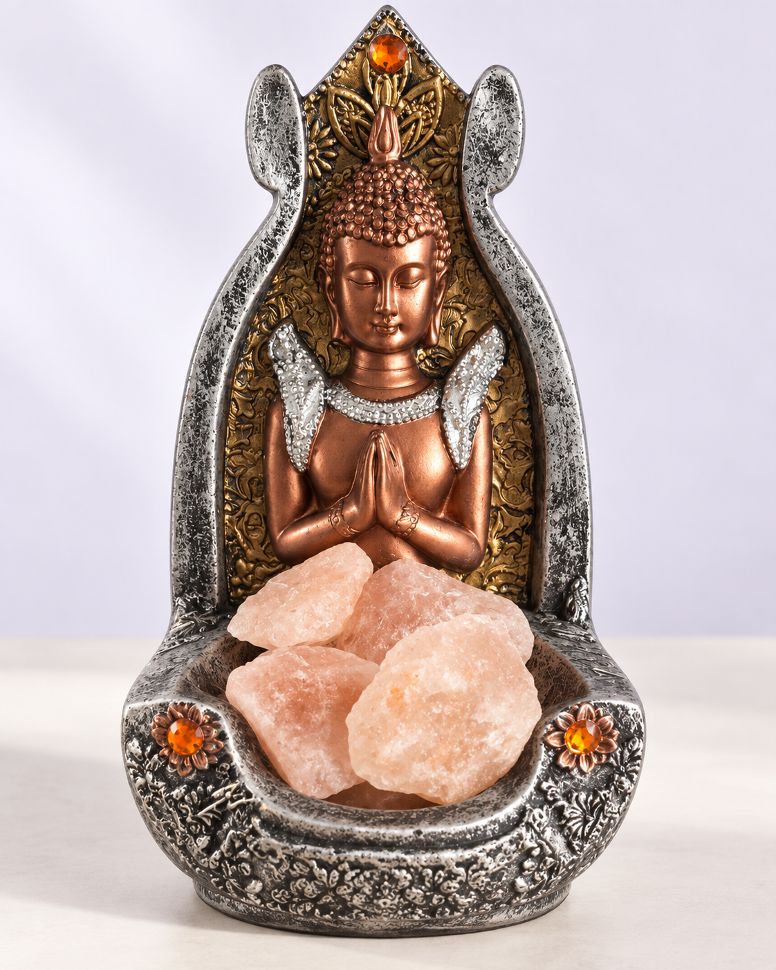 Figura con cuenco y piedras de sal